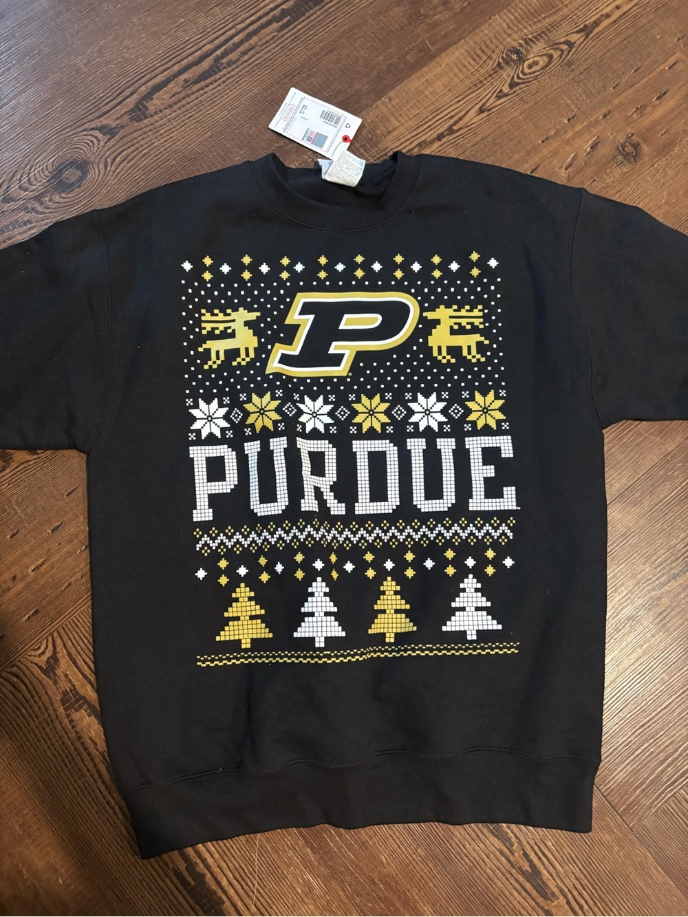 Black & Gold Purdue Holiday Sweater Champion Crewneck - NWT - Medium